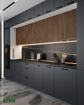 Кухненски модули БФ - Карбон мат