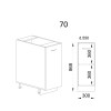 Долен модул с врата и рафт МФ-Бяло фладер-04-70 (ляв)