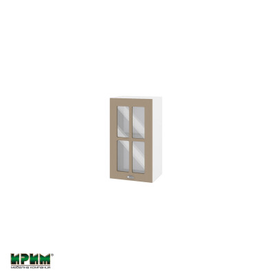 Горен модул с витрина,врата и рафт БФ-Капучино мат-11-102