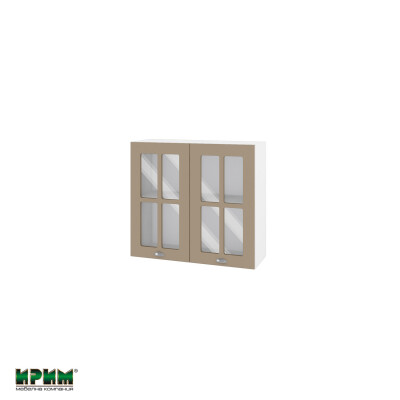 Горен модул с две витринни врати и рафт БФ-Капучино мат-11-104