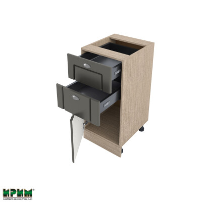 Долен модул с две чекмеджета и врата МФ-Цимент мат-06-73 (ляв)