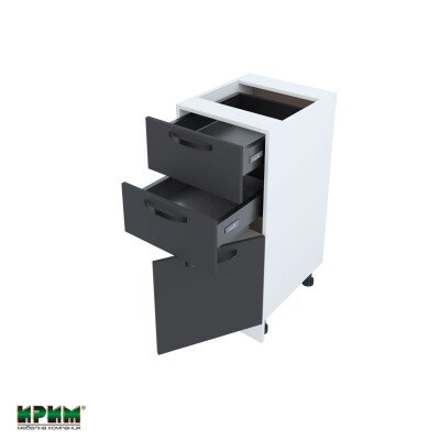 Долен модул с две чекмеджета и врата с плавно затваряне БФ-Карбон мат-11-53