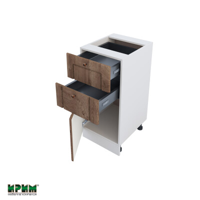 Долен модул с две чекмеджета и врата с плавно затваряне БФ-Дъб натурал-06-73 (ляв)