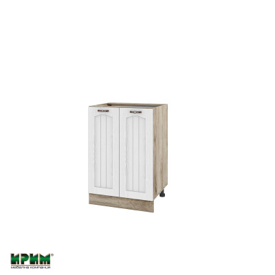 Долен модул за вграждане на мивка с две врати и рафт АРФ-Бяло фладер-04-22