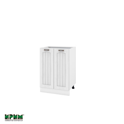 Долен модул за вграждане на мивка с две врати и рафт БФ-Бяло фладер-04-22