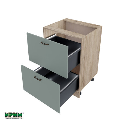 Долен модул с две чекмеджета с плавно затваряне и LED осветление АРФ-Олив мат-11-72