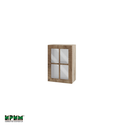 Горен модул с витринна врата и рафт АРФ-Дъб натурал-06-118