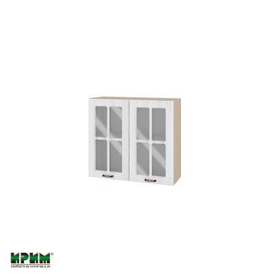 Горен модул с две витринни врати и рафт МФ-Бяло фладер-04-104