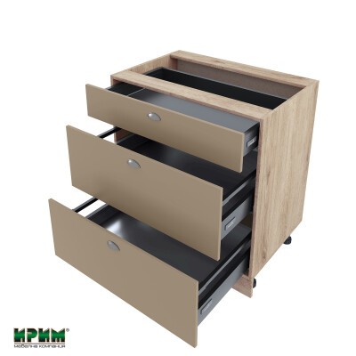 Долен модул с три чекмеджета с плавно затваряне АРФ-Капучино мат-11-55