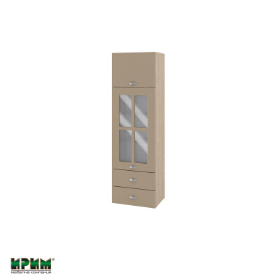Горен модул с врата,витрина и две чекмеджета МФ-Капучино мат-11-101