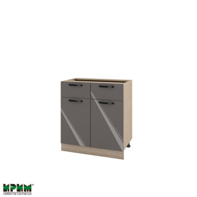 Долен модул с 2 чекмеджета,2 врати и рафт МФ-Антрацит гланц-05-26