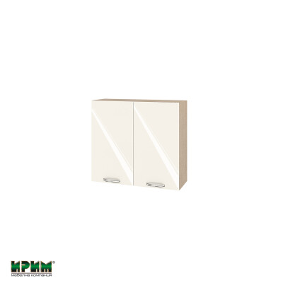 Горен модул с две врати и рафт МФ-Крийм гланц-11-4