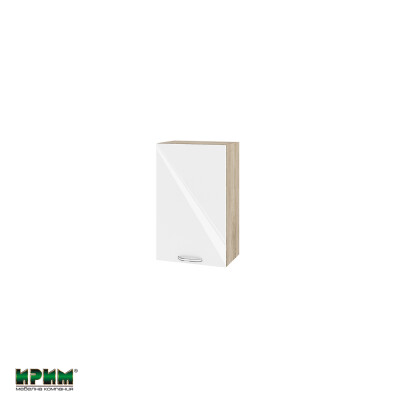 Горен модул с врата и рафт АРФ-Бяло гланц-05-6