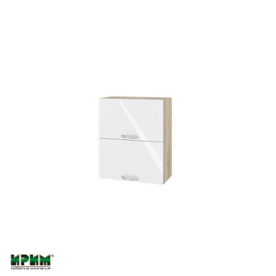 Горен модул с две хоризонтални врати АРФ-Бяло гланц-05-11