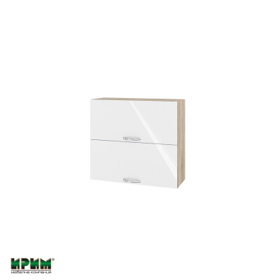 Горен модул с две хоризонтални врати АРФ-Бяло гланц-05-12