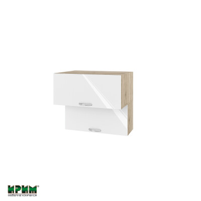 Горен модул с две хоризонтални врати АРФ-Бяло гланц-05-107