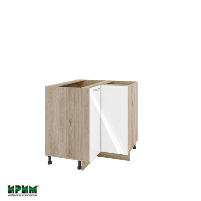 Долен модул ъглов с две врати и рафт АРФ-Бяло гланц-05-61