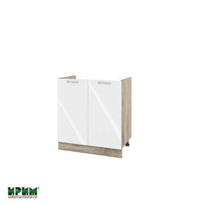 Долен модул за бордова мивка с две врати АРФ-Бяло гланц-05-30