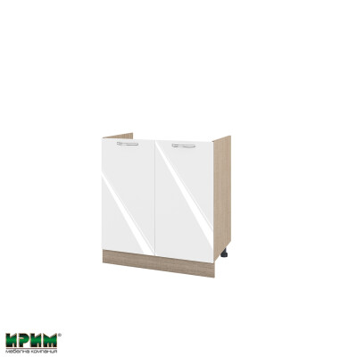 Долен модул за бордова мивка с две врати МФ-Бяло гланц-05-30