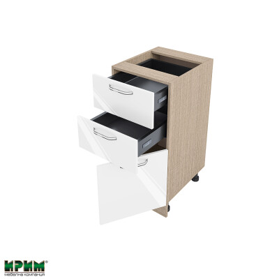 Долен модул с две чекмеджета и врата с плавно затваряне МФ-Бяло гланц-05-53