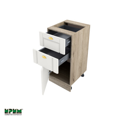 Долен модул с две чекмеджета и врата с плавно затваряне АРФ-Бяло мат-09-73 (ляв)