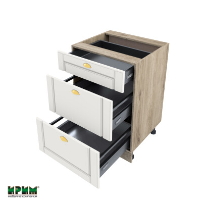 Долен модул с три чекмеджета с плавно затваряне АРФ-Бяло мат-09-54