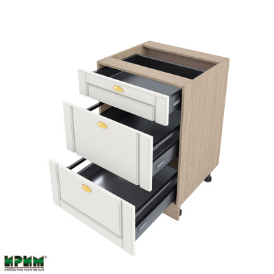 Долен модул с три чекмеджета с плавно затваряне МФ-Бяло мат-09-54