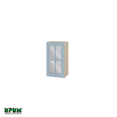 Горен модул с витринна врата и рафт АРФ-Деним мат-06-102