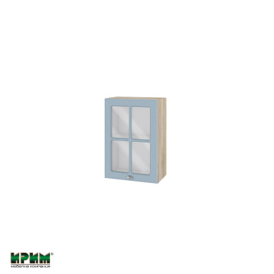 Горен модул с витринна врата и рафт АРФ-Деним мат-06-118