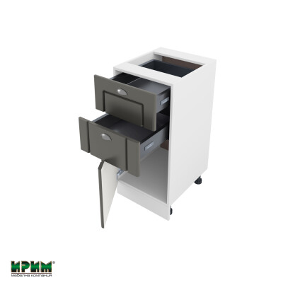 Долен модул с две чекмеджета и врата с плавно затваряне БФ-Цимент мат-06-73 (ляв)