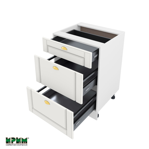 Долен модул с три чекмеджета БФ-Бяло мат-09-54