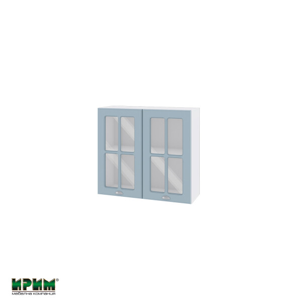 Горен модул с две витринни врати и рафт БФ-Деним мат-06-104