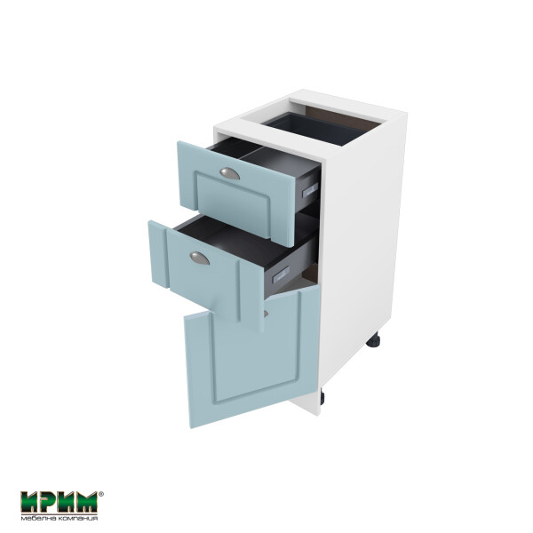 Долен модул с две чекмеджета и врата БФ-Деним мат-06-53 (десен)