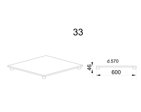 Долен модул подиум за свободно стояща печка М - 33