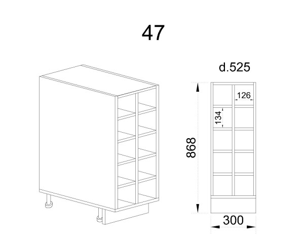 Долен модул бутилиера за 10 бутилки М - 47