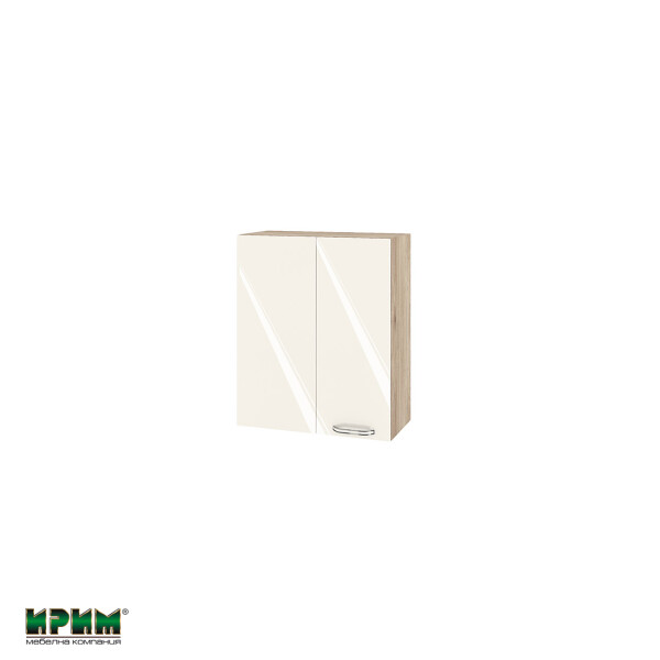 Горен модул за ъгъл с врата и рафт АРФ-Крийм гланц-06-17