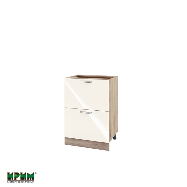 Долен модул с две чекмеджета АРФ-Крийм гланц-06-44