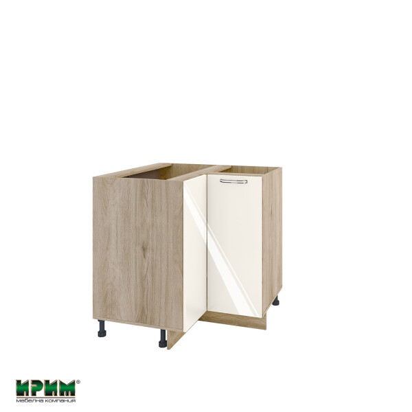 Долен модул ъглов с две врати и рафт АРФ-Крийм гланц-06-61