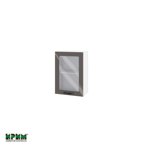 Горен модул с витринна врата и рафт БФ-Антрацит гланц-05-218