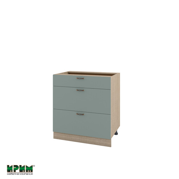 Долен модул с три чекмеджета с плавно затваряне МФ-Олив мат-11-120