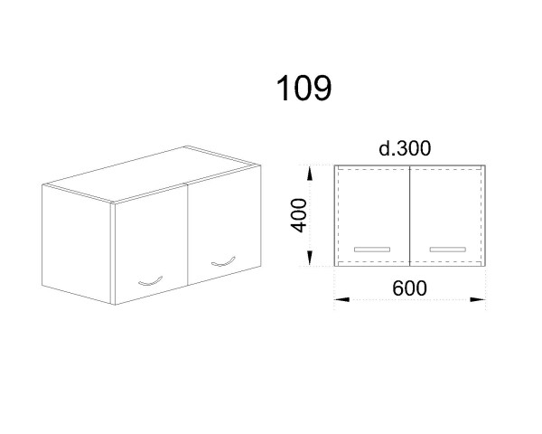 Горен модул с две врати БФ-Карбон мат-11-109
