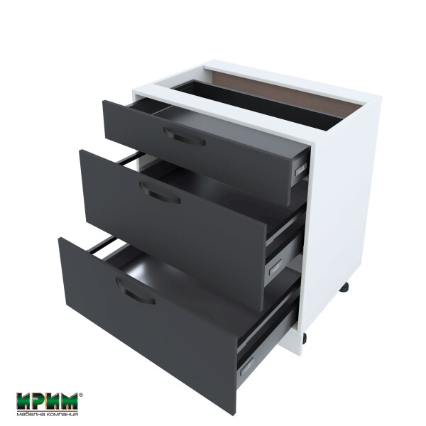 Долен модул с три чекмеджета с плавно затваряне БФ-Карбон мат-11-55