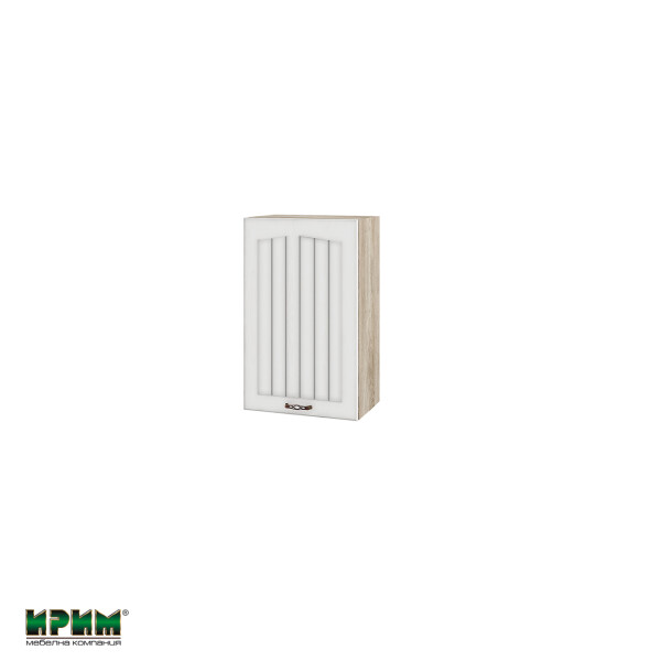 Горен модул с врата и рафт АРФ-Бяло фладер-04-6 (десен)