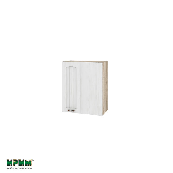 Горен модул за ъгъл с врата и рафт АРФ-Бяло фладер-04-17 (десен)