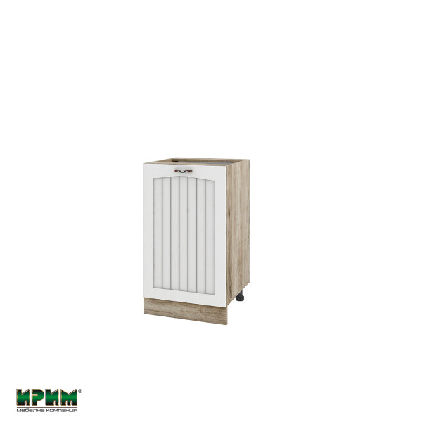 Долен модул с врата и рафт АРФ-Бяло фладер-04-93 (ляв)