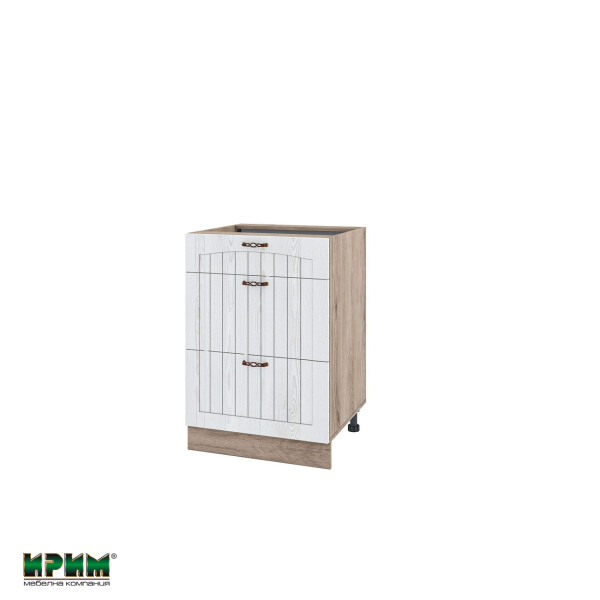 Долен модул с три чекмеджета АРФ-Бяло фладер-04-57