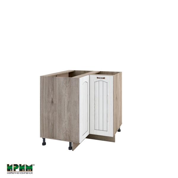 Долен модул ъглов с две врати и рафт АРФ-Бяло фладер-04-62 (ляв)