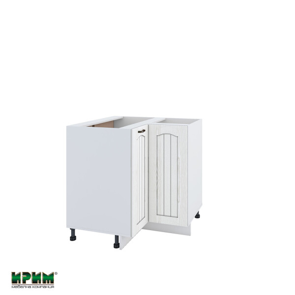 Долен модул ъглов с две врати и рафт БФ-Бяло фладер-04-61 (десен)