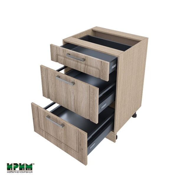 Долен модул с три чекмеджета с плавно затваряне МФ-Сонома-02-54