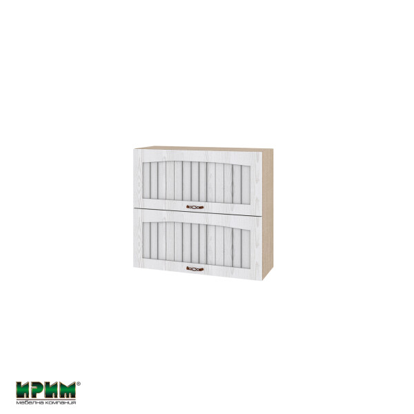 Горен модул с две хоризонтални врати МФ-Бяло фладер-04-12